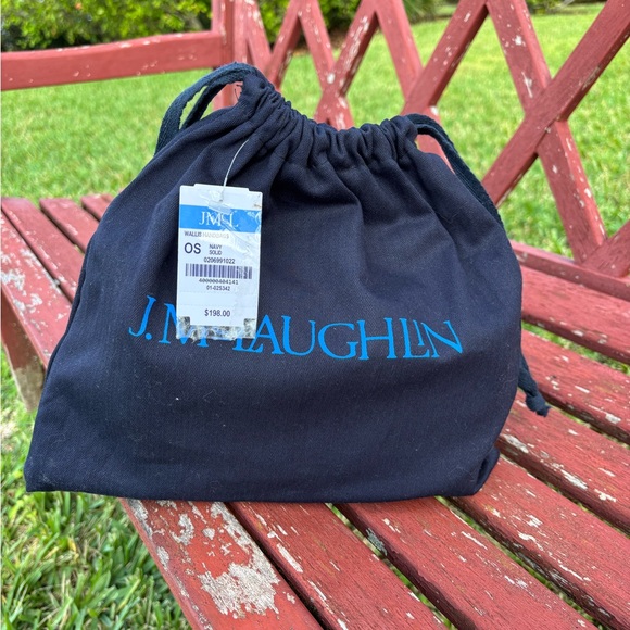 BNWT J.McLaughlin Navy Leather & Wicker shoulder/Crossbody bag - Picture 11 of 12